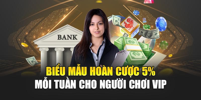 Biểu mẫu hoàn cược 5% mỗi tuần cho người chơi VIP
